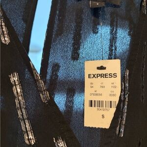 Express Elegant Black Dress with Silver Highlights